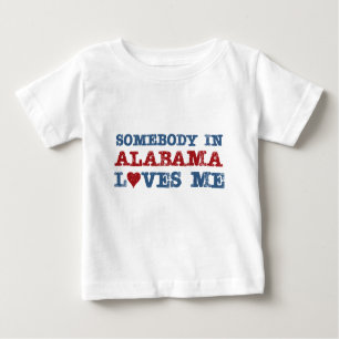 Camiseta Para Bebê Alguém em Alabama ama-me