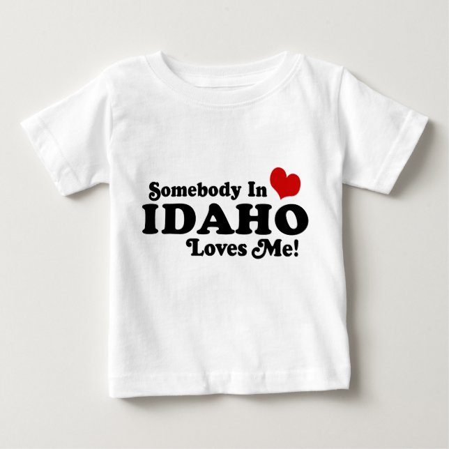 Camiseta Para Bebê Alguém Em Idaho Me Ama (Frente)