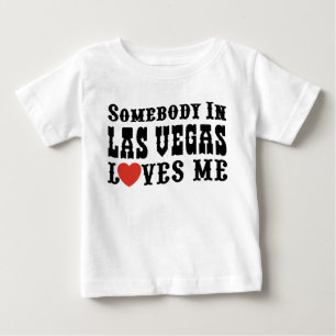 Camiseta Para Bebê Alguém em Las Vegas ama-me