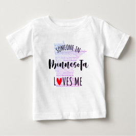 Camiseta Para Bebê Alguém Em Minnesota Me Ama Map Baby T shirt