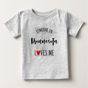 Camiseta Para Bebê Alguém Em Minnesota Me Ama Map Baby T shirt