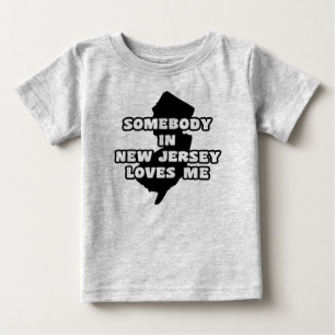 Camiseta Para Bebê Alguém em New-jersey ama-me