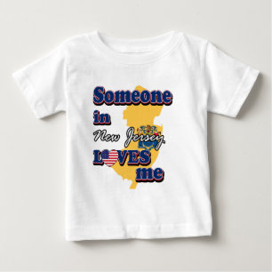 Camiseta Para Bebê Alguém em New-jersey ama-me