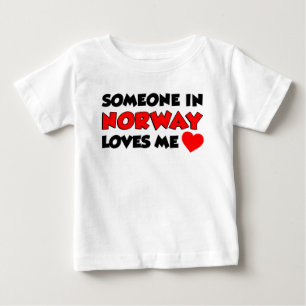 Camiseta Para Bebê Alguém em Noruega ama-me