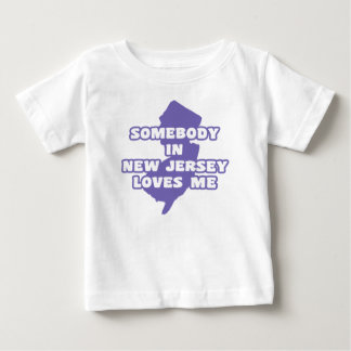Camiseta Para Bebê Alguém em Nova Jersey Me Ama