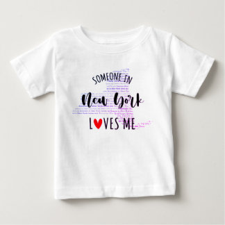Camiseta Para Bebê Alguém Em Nova York Me Ama A Map Baby T shirt