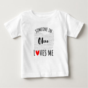 Camiseta Para Bebê Alguém Em Ohio Me Ama A Map Baby T shirt