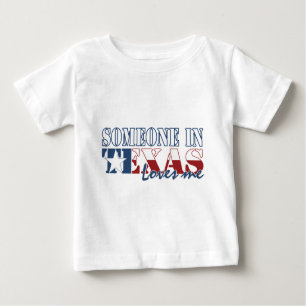 Camiseta Para Bebê Alguém em Texas ama-me