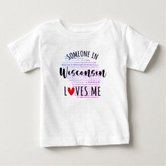 Camiseta Para Bebê Alguém Em Wisconsin Me Ama Map Baby T shirt