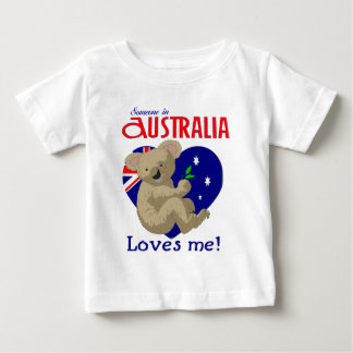 Camiseta Para Bebê Alguém na Austrália me ama Koala