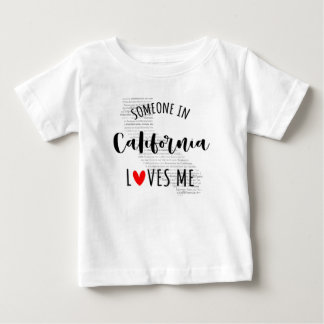 Camiseta Para Bebê Alguém Na Califórnia Me Ama Map Baby T shirt