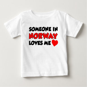 Camiseta Para Bebê Alguém Na Noruega Me Ama