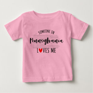 Camiseta Para Bebê Alguém Na Pensilvânia Me Ama Map Baby T shirt