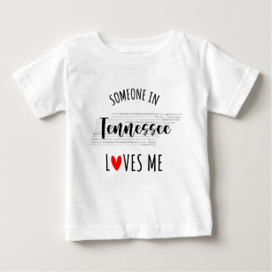 Camiseta Para Bebê Alguém No Tennessee Me Ama Map Baby T shirt
