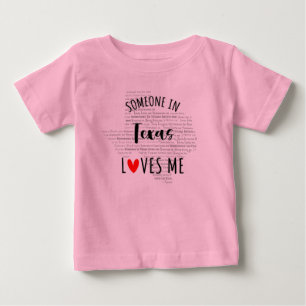 Camiseta Para Bebê Alguém No Texas Me Ama Map Baby T shirt