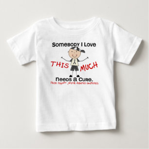 Camiseta Para Bebê Alguém Que Amo - Diabetes Juvenis (Menino)