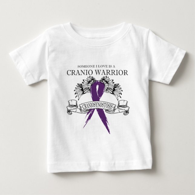 Camiseta Para Bebê Alguém que amo tem Cranio (Frente)