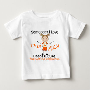 Camiseta Para Bebê Alguém que eu amo - esclerose múltipla (garota) MS