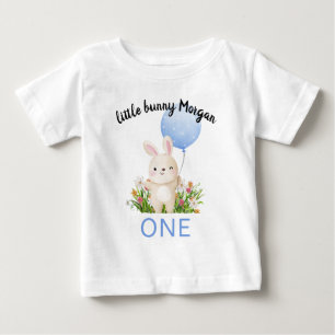 Camiseta Para Bebê Algum Coelhinho Faz Um Simpático Menino Fazer 1 An
