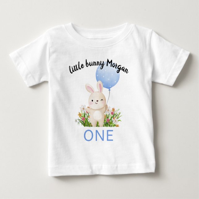 Camiseta Para Bebê Algum Coelhinho Faz Um Simples Menino Fofo Fazer 1 (Frente)