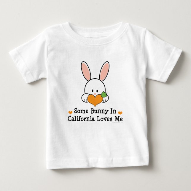 Camiseta Para Bebê Algum coelho em Califórnia ama-me camiseta do bebê (Frente)