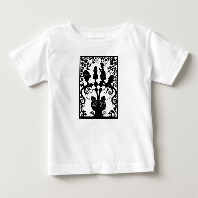 Camiseta Para Bebê Alice através do vidro (Frente)