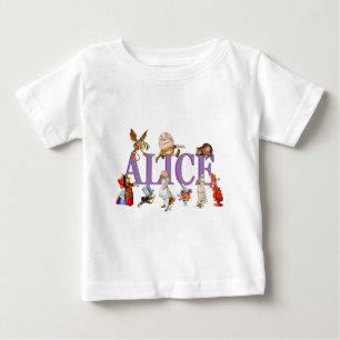 Camiseta Para Bebê Alice e Amigos no País das Maravilhas