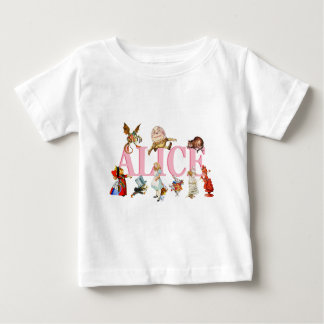 Camiseta Para Bebê Alice e Maravilha e Amigos.