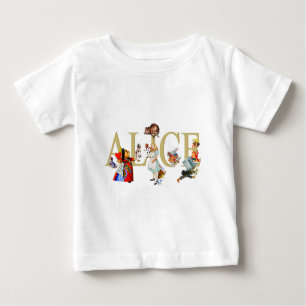 Camiseta Para Bebê Alice e país das maravilhas e amigos