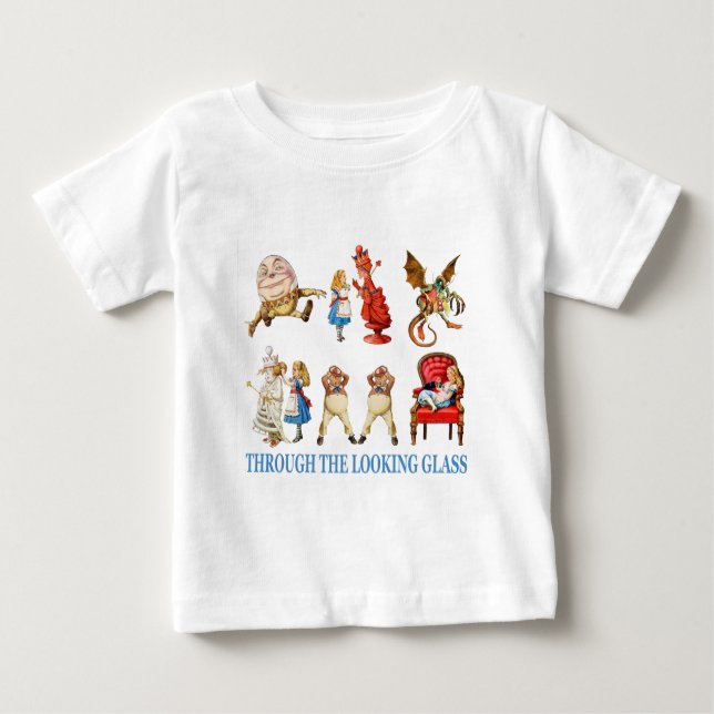 Camiseta Para Bebê Alice e seus amigos no País das Maravilhas (Frente)