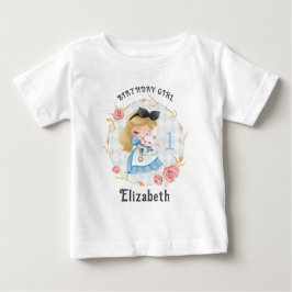 Camiseta Para Bebê Alice e T-Shirt Bebê Branca