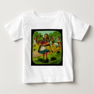 Camiseta Para Bebê Alice no Croquet do flamingo do país das