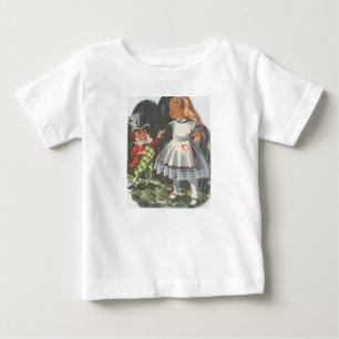 Camiseta Para Bebê Alice no País das Maravilhas e o Chapéu Louco