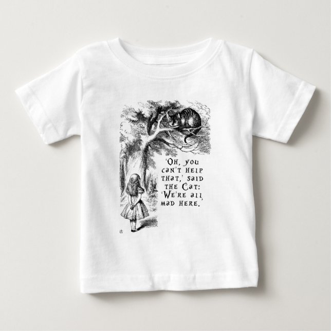 Camiseta Para Bebê Alice no país das maravilhas - nós somos tudo (Frente)