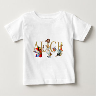 CAMISETA PARA BEBÊ ALICE NO PAÍS DE AS MARAVILHAS E AMIGOS