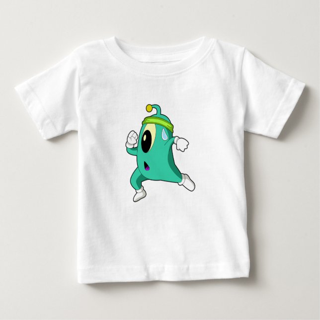 Camiseta Para Bebê Alienígena como Runner (Frente)
