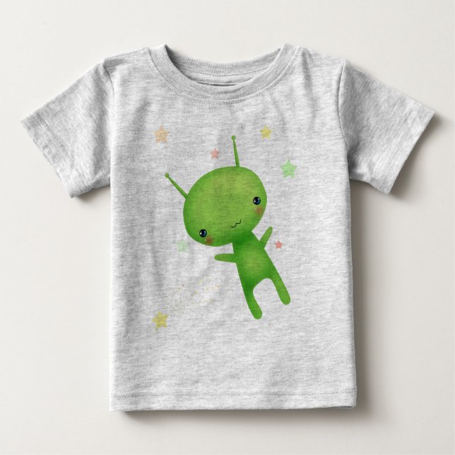 Camiseta Para Bebê Alienígena e UFO (Frente)