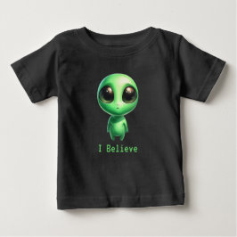 Camiseta Para Bebê Alienígena - Eu acredito