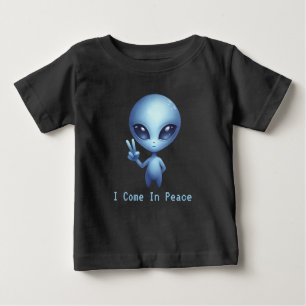 Camiseta Para Bebê Alienígena - Eu Vim Em Paz