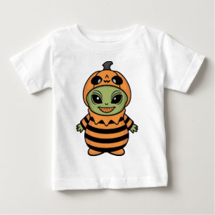 CAMISETA PARA BEBÊ ALIENÍGENA FAZENDO DOCES OU TRAVESSURAS