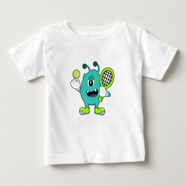 Camiseta Para Bebê Alienígena no Tênis com suporte Tênis (Frente)