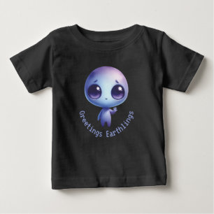 Camiseta Para Bebê Alienígena - Saudações Terrenos
