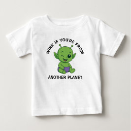 Camiseta Para Bebê Alienígena Verde