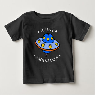Camiseta Para Bebê Aliens engraçados bonitos do UFO