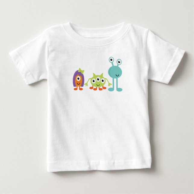 Camiseta Para Bebê Aliens espaciais Baby T-Shirt (Frente)