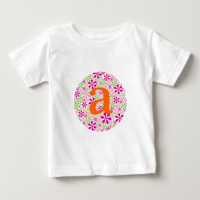Camiseta Para Bebê Alimentação rosa e verde da ventoinha (Frente)