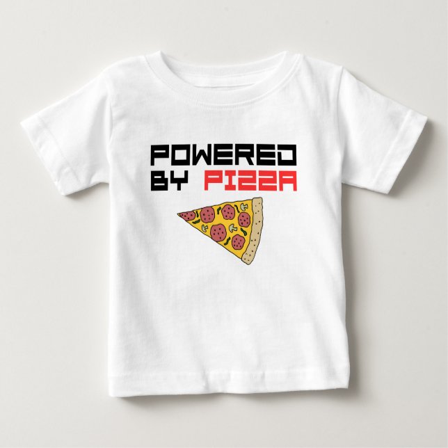 Camiseta Para Bebê Alimentado Por Pizza (Frente)