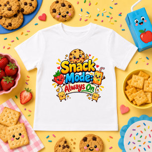 Camiseta Para Bebê Alimentado por Snacks desenho animado fofo