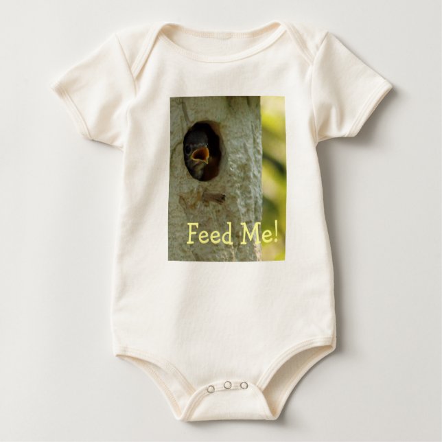Camiseta Para Bebê Alimente-me Baby Creeper (Frente)
