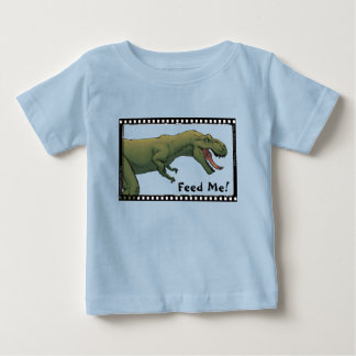 Camiseta Para Bebê Alimente-Me! Dinossauro Bebê T-Rex